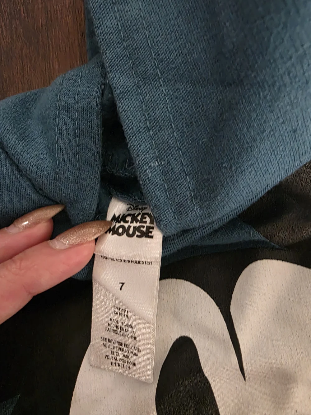 Disney Teal Hoodie Set with Black & White Mickey Graphic